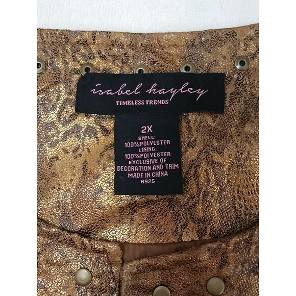 Isabel Hayley Special Occasion Jacket Plus Sz 2X Animal Print Golden Brown Party - Picture 15 of 16